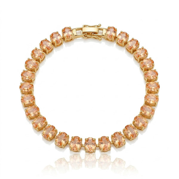 Amber Oval Crystal Bracelet