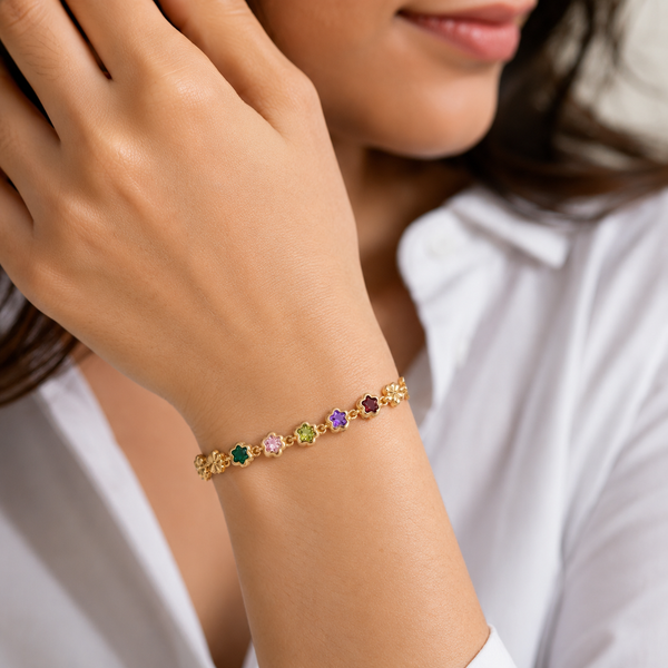 Crystal Flower Chain Bracelet
