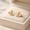Solid Gold Crystal Earrings