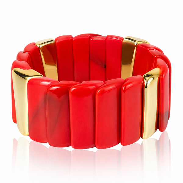 Viral Stackable Bar Bracelet - Maroon