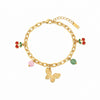 Butterfly Cherry Charm Bracelet