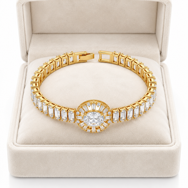 Luxe Baguette Charm Bracelet
