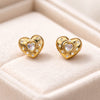 Rhinestone Stud Heart Earrings