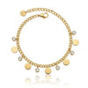 Dainty Crystal Coin Bracelet
