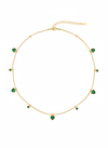 Dangle Motif Emerald Necklace