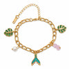 Fish tail leaf charm bracelet