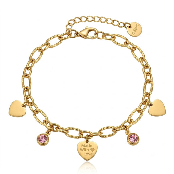 Heart Butterfly Charm Bracelet