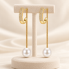 Studded Dangle Pearl Earrings