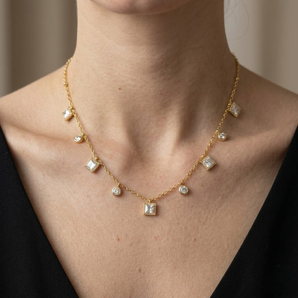 Cube Crystal Chime Necklace