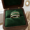 Green leaf stone ring