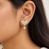 Studded Heart Accent Earring