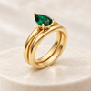 Emerald Pear Cut Ring