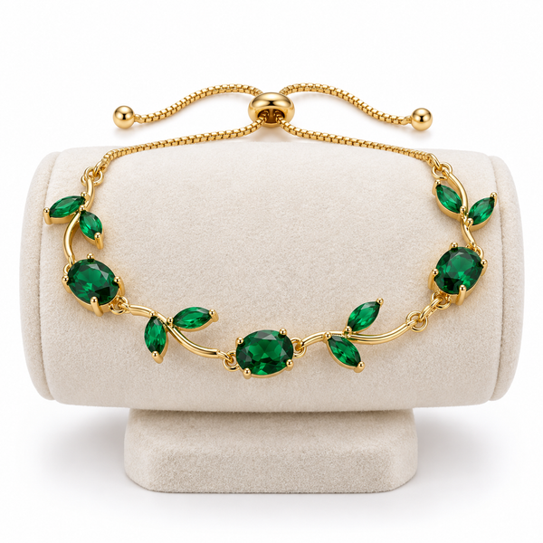 Emerald Tulip Bracelet Adjustable