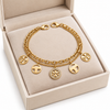 Dual Chain Dangling Charm Bracelet