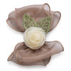 Rose Organza Bow Hair Clip