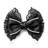 Satin Embroidered Lace Bow Clip