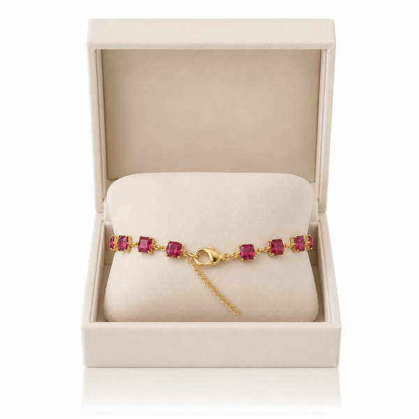 Rose Crystal Cube Bracelet