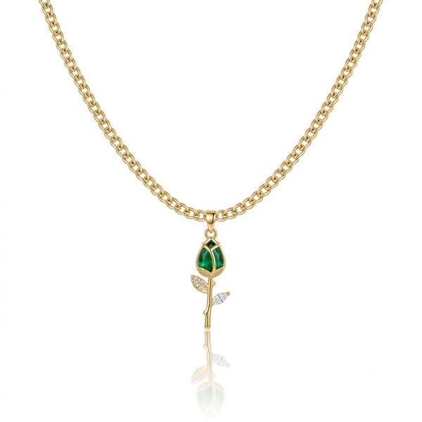 Emerald Tulip Necklace