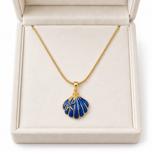Blue Shell Picture Pendent
