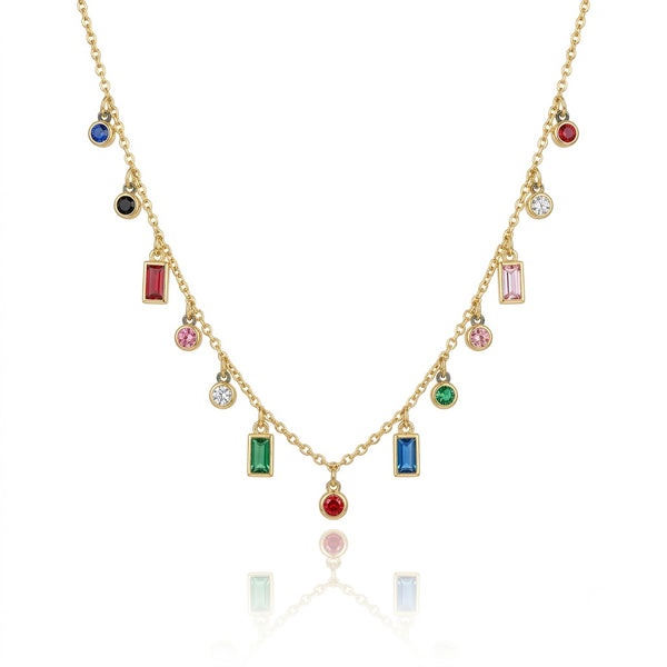 Multicolour Rectangle Charms Necklace