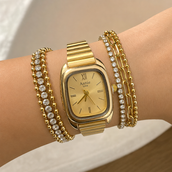 All Gold Vintage Watch Stack