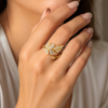 Studded Leaf Ring