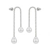 U Pearl Drop Silver Earrings