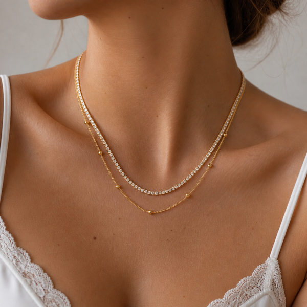 Dual Layer Gold Beads Nene Necklace