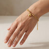 Gold Heart Dual Chain Bracelet