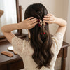 Red Rose Hair Claw Clip worn on model – styled for women