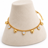 Gold Crystal Heart Charm Anklet