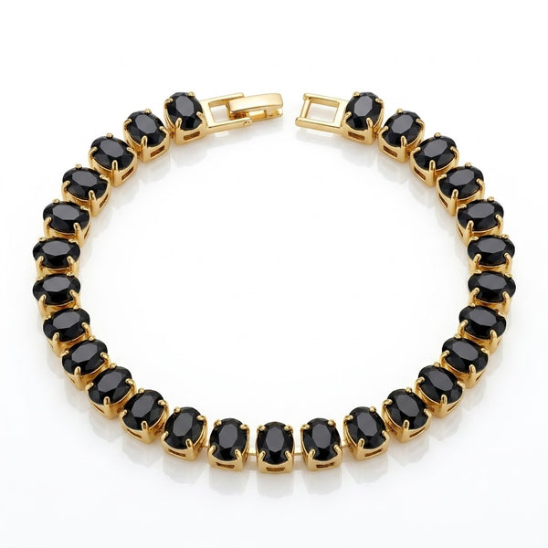 Black Oval Crystal Bracelet