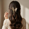 Studded Butterfly Green Hair Claw hair claw clip worn on model – styled for women