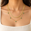 Double Layer Green Chime Necklace