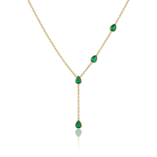 Emerald Side Drop Necklace