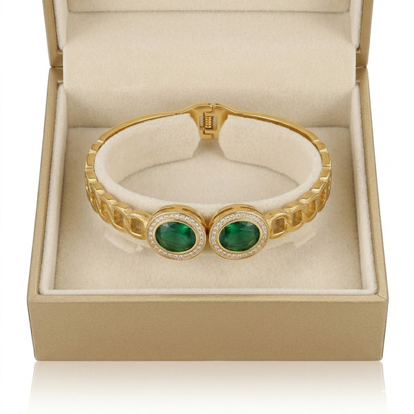 Classic Cuban Emerald Bracelet
