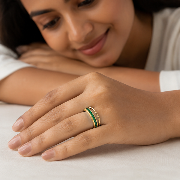 Poise Emerald Ring