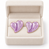 Glazed Purple Heart Earring