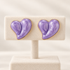 Glazed Lavi Heart Earrings