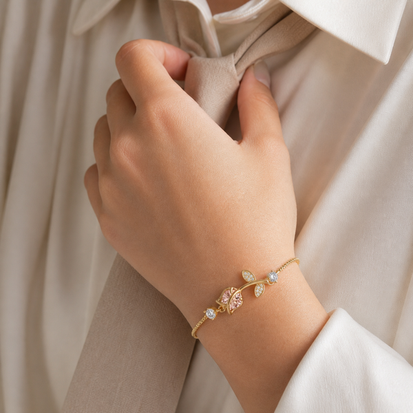 Baby Pink Tulip Bracelet - Adjustable