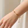 Statement Multilayer Gold Ball Bracelet