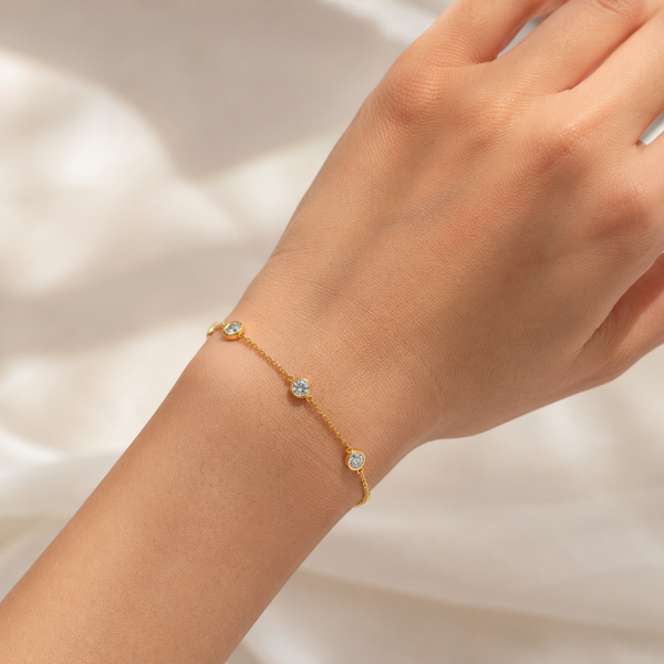 Oval Crystal Chain Bracelet