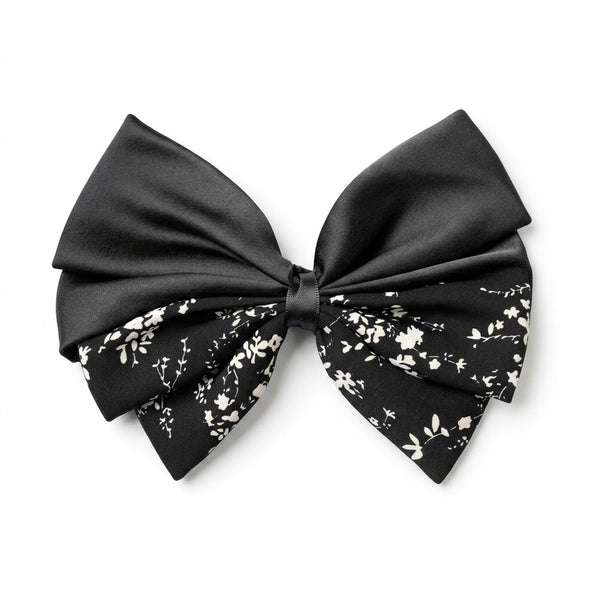 Dual Design Satin Bow Clip