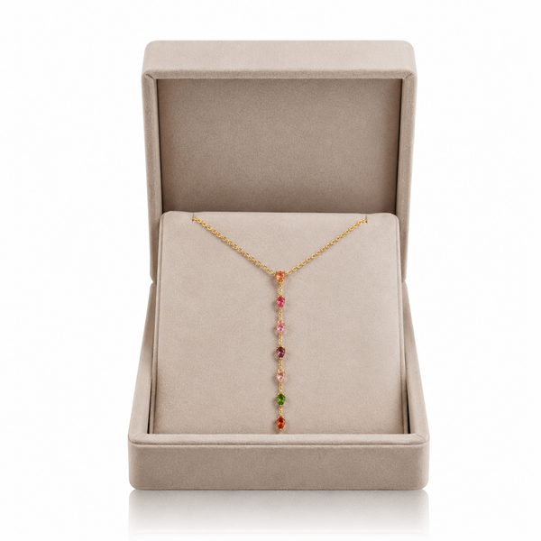 Multicolour Teardrop Y Necklace