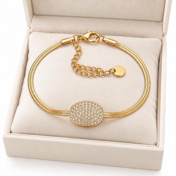 Studded Oval Wiper Chain Bracelet