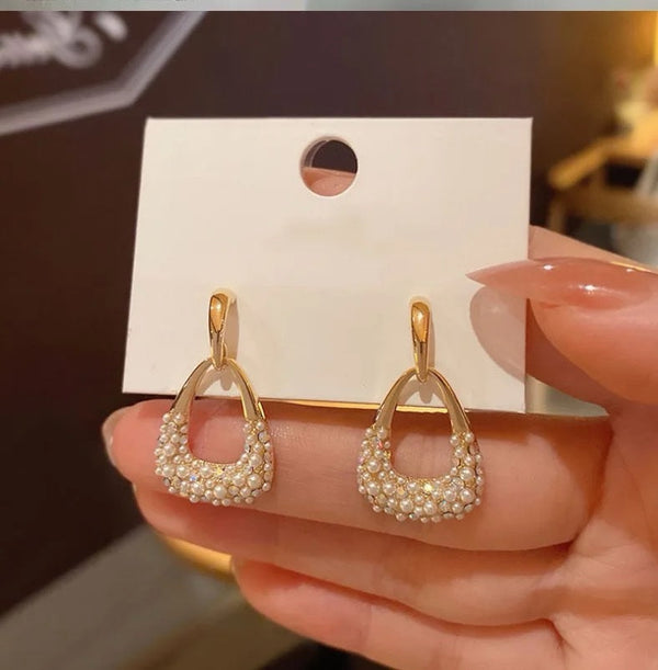 Bling Pearl Crystal Earrings