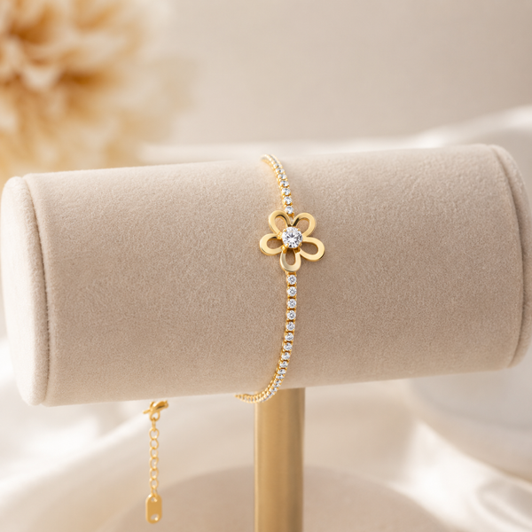 Halo Gold Flower Nene Bracelet