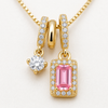 Pink Crystal Charm Necklace