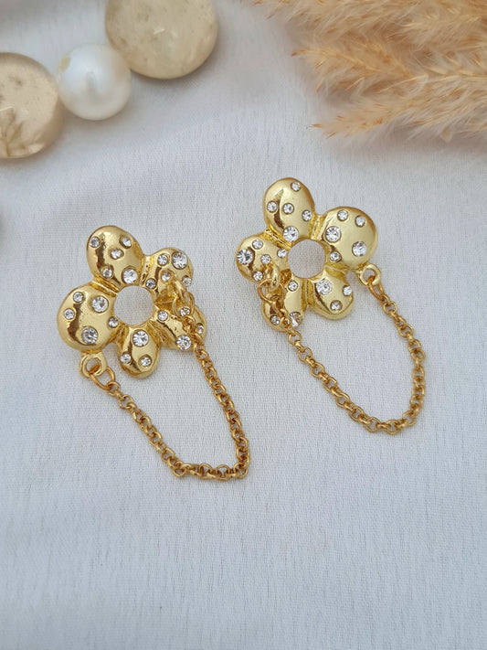 floral chain earrings