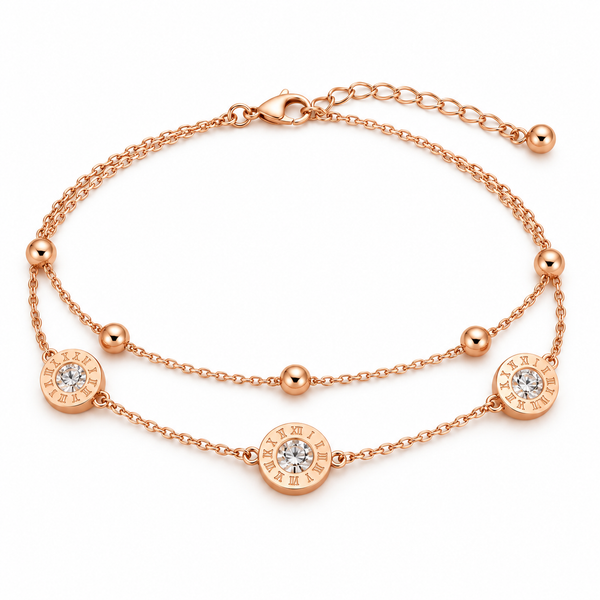 Roman Crystal Disc Anklet